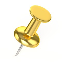 3D Golden Thumbtack