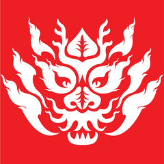 dragon head tattoo design vector