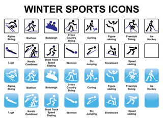 set of winter sports icons