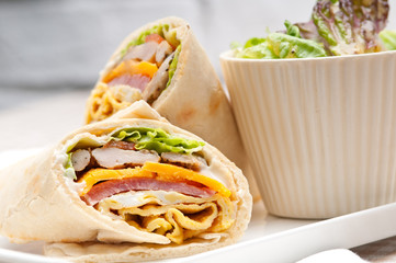 club sandwich pita bread roll