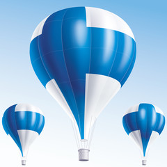 Vector illustration of hot air balloons as Finland flag