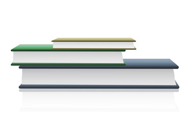 Several books on white background. Vector design