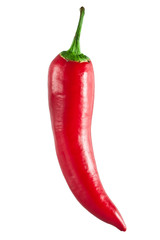 Red hot chili pepper isolated on a white background