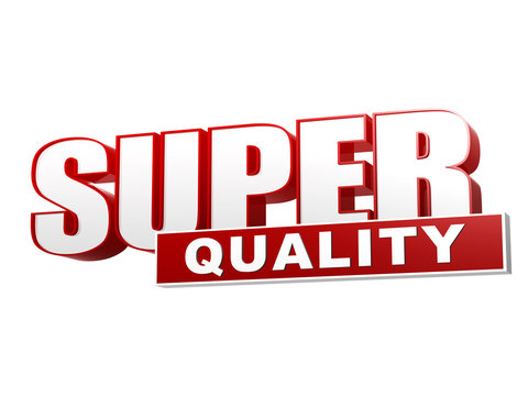 super quality red white banner - letters and block