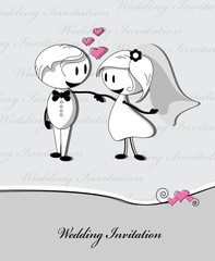 wedding couple on gray background