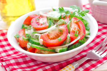 Salad with tomatoes and cucumbers