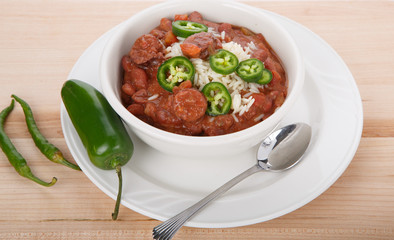 Red Beans and Rice with Jalapeno Peppers