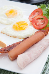 eggs and bacon breakfast plate