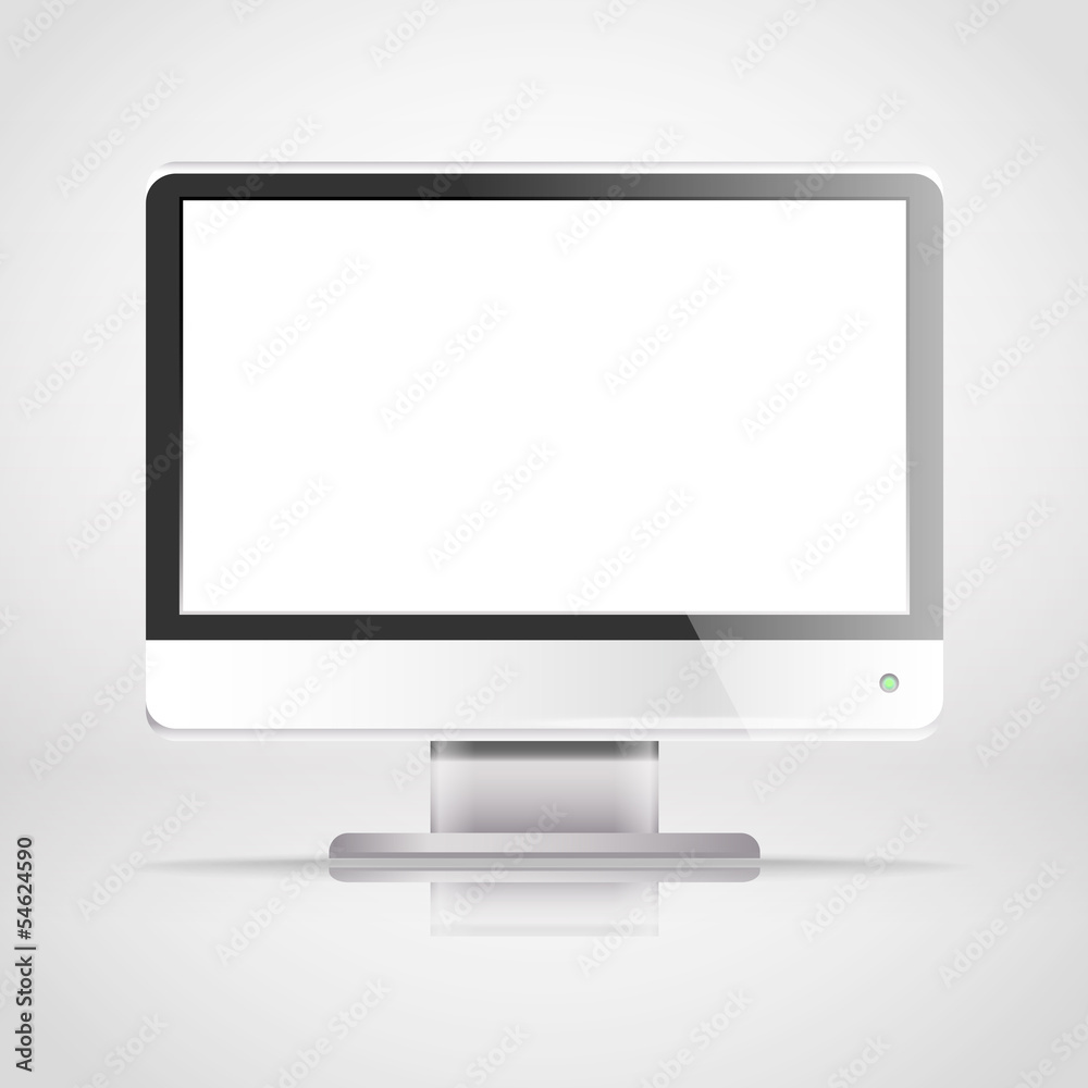Poster Modern lcd monitor with blank screen. Template for a content