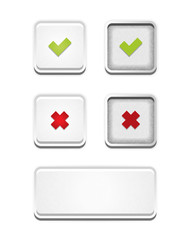 The accept and false buttons set