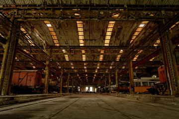 Interior of a vehicle repair station