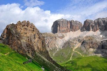 Dolomite peaks, Sella,Val di Fassa, Italy Alps