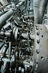 Large industrial generator closeup
