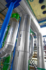 Industrial pipes in a thermal power plant