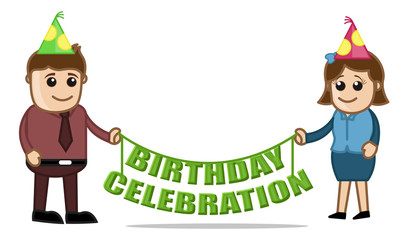 Birthday Celebration - Cartoon Business Characters