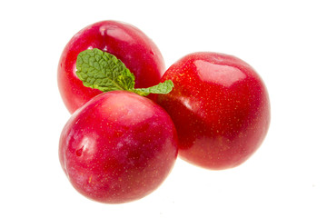 Bright ripe plum with mint