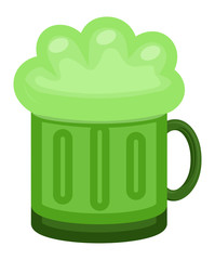 Green Beer Mug Cartoon Illustration on St. Patrick's Day