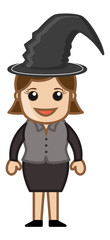 Witch Hat on Halloween Office Party - Cartoon Characters
