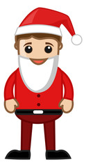 Man in Santa Costume on Christmas - Cartoon Business Characters