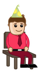 Man on Chair - Birthday - Cartoon Business Characters