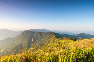 mountain with Phuchifa northeast chiangrai thailand