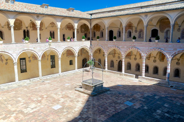 Cloister of San Francesco in Assisi, Italy