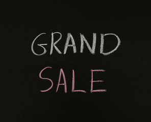 grand sale drawing on blackboard