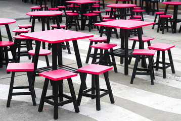 pink black wood chair