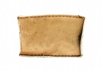 leather tag of jeans