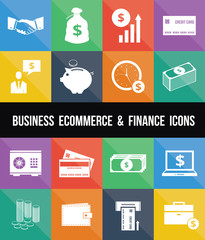 Stylish Business Ecommerce Banking and Finance Money Icons Set