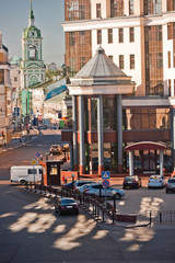 Naklejka premium Moscow. Baltschug Street. Mixing styles