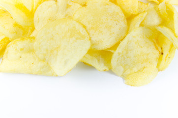 Potato chips isolated