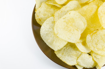 Potato chips isolated