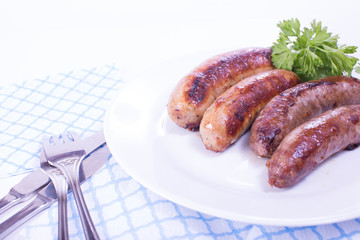 sausages on a plate