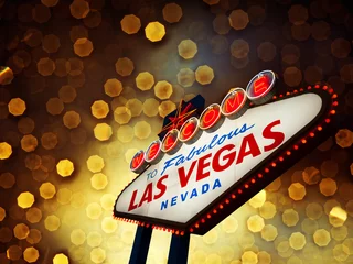 Rolgordijnen Welcome to Fabulous Las Vegas Sign © somchaij