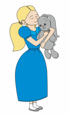girl with a teddy hare