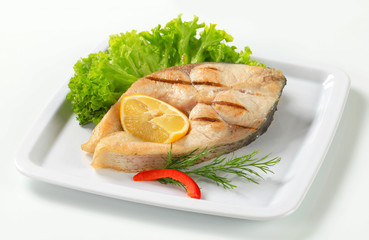 Grilled fish steak