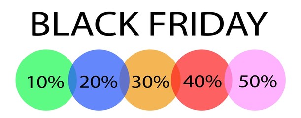 Black Friday Banner with Percentages Discount Label