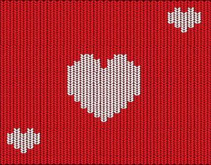 Fototapeta na wymiar Knitted vector hearts