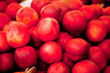 frische gesunde pfirsiche aprikosen auf dem markt