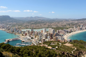 Fototapeta na wymiar Panoramic view over Calp (Spain)