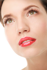 Naklejka premium Makeup.Professional Make-up. Lipgloss. Lipstick
