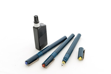 Pen drawings , ink on the white background