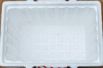 open styrofoam storage box
