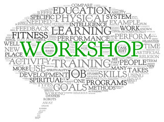 Workshop and learning related words concept