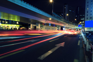 Fototapeta na wymiar Shanghai miasto, ślad światła