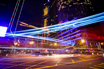 Fototapeta na wymiar Hong Kong's urban roads, light trails