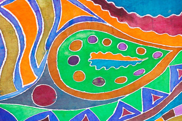 cold batik pattern on silk