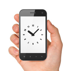 Timeline concept: Clock on smartphone