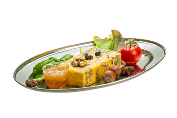 Gold cheese with mould